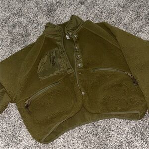 Free People Movement Olive Green Fleece Jacket